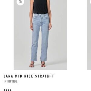 Agolde midrise straight Lana Jean